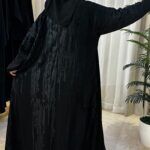 عبايه مطرزه من خلف مبتكره بلاسود