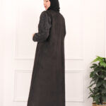 ⁦عبايه شامواه بدقات بكم مفصول مشجره بلاسود⁩ - الصورة ⁦4⁩