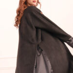 ⁦عبايه شامواه ربع كلوش محدده اسود و باكمام معصم⁩ - الصورة ⁦2⁩