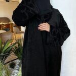⁦عباية بقصه A شتوية شامواه مع تداخل المخمل ربع كلوش⁩ - الصورة ⁦7⁩
