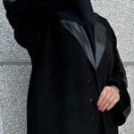 ⁦عباية شامواه محدد بجلد وبياقة و اكمام مخمل شتوي⁩ - الصورة ⁦3⁩