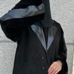 ⁦عباية شامواه محدد بجلد وبياقة و اكمام مخمل شتوي⁩ - الصورة ⁦4⁩