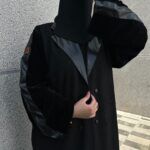 ⁦عباية شامواه محدد بجلد وبياقة و اكمام مخمل شتوي⁩ - الصورة ⁦5⁩