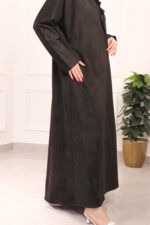 ⁦عبايه شامواه اسود بتطرزه اسود من اجناب⁩ - الصورة ⁦5⁩