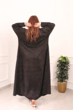 ⁦عبايه شامواه اسود بتطرزه اسود من اجناب⁩ - الصورة ⁦10⁩