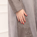 عبايه شامواه رصاصي بتطرزه من اجناب