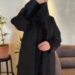 ⁦عبايه شامواه فروه شتوي اسود⁩ - الصورة ⁦3⁩