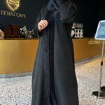 ⁦عبايه شامواه فروه شتوي اسود⁩ - الصورة ⁦5⁩