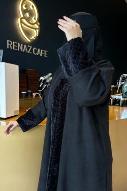 عبايه شامواه فروه شتوي اسود