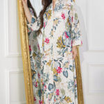 ⁦جلابيه ابيض قطن بلياقه مشجره بورود (1)⁩ - الصورة ⁦4⁩