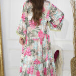 ⁦جلابيه وردي جميل بقماش حرير بكسر من اسفل⁩ - الصورة ⁦6⁩