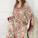 جلابيه بيج مخاوير اماراتيه بفصوص من حلق