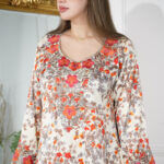 ⁦جلابيه بيج مخاوير اماراتيه بفصوص من حلق⁩ - الصورة ⁦5⁩