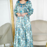 ⁦جلابيه سماوي مخاوير اماراتيه بفصوص من حلق⁩ - الصورة ⁦4⁩