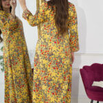 ⁦جلابيه اصفر مخاوير اماراتيه بحلق محدد و فصوص (3)⁩ - الصورة ⁦2⁩