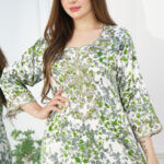 جلابيه اخضر مخاوير اماراتيه بحلق محدد و فصوص (3)