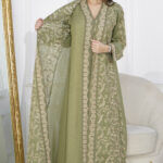 ⁦جلابيه تيفاني خليجيه انيقه بطبقه من امام⁩ - الصورة ⁦3⁩