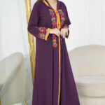 ⁦جلابيه موف مغربيه بتطرز شك من امام⁩ - الصورة ⁦4⁩