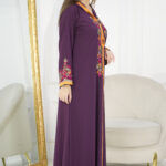 ⁦جلابيه موف مغربيه بتطرز شك من امام⁩ - الصورة ⁦5⁩