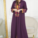 جلابيه موف مغربيه بتطرز شك من امام