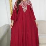 جلابيه احمر بخرز من صدر منتد الى اكتاف