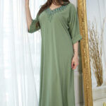 ⁦جلابيه تيفاني خليجى بتطريز شك و فصوص من امام⁩ - الصورة ⁦5⁩