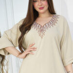 ⁦جلابيه بيج خليجى بتطريز شك و فصوص من امام⁩ - الصورة ⁦5⁩