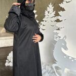 ⁦عباية قبوع فروة اسود شامواه شتوية⁩ - الصورة ⁦3⁩