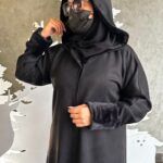 ⁦عباية قبوع فروة اسود شامواه شتوية⁩ - الصورة ⁦5⁩