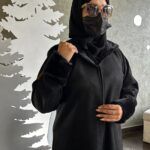 ⁦عباية قبوع فروة اسود شامواه شتوية⁩ - الصورة ⁦9⁩