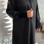 ⁦عباية قبوع فروة اسود شامواه شتوية⁩ - الصورة ⁦10⁩
