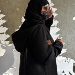 ⁦عباية قبوع فروة اسود شامواه شتوية⁩ - الصورة ⁦2⁩