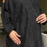 ⁦عباية نص بشت شمواه شتوي بتطرير اسود على الاكتاف بشكل جذور شجره⁩ - الصورة ⁦6⁩