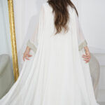 ⁦جلابيه ابيض طبقتين بطبقه بشت شيفون⁩ - الصورة ⁦4⁩