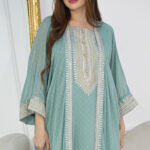 ⁦جلابيه تيفاني طبقتين بطبقه بشت شيفون⁩ - الصورة ⁦3⁩