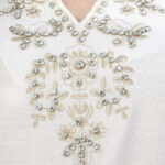 ⁦جلابيه ابيض بشك خرز بشكل مميز⁩ - الصورة ⁦3⁩