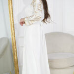 ⁦جلابيه ابيض مطرزه بترتر⁩ - الصورة ⁦4⁩