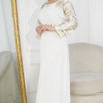 ⁦جلابيه ابيض مطرزه بترتر⁩ - الصورة ⁦6⁩