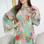 جلابيه تيفاني مشجره بلولو من امام