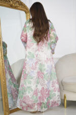 ⁦جلابية مشجره بموف بتطريز ذهبي⁩ - الصورة ⁦5⁩