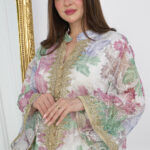 ⁦جلابية مشجره بموف بتطريز ذهبي⁩ - الصورة ⁦4⁩