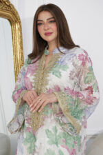 ⁦جلابية مشجره بموف بتطريز ذهبي⁩ - الصورة ⁦4⁩