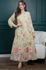 جلابيه بيج بترتر كامل على شكل ورود