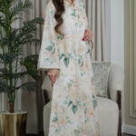 ⁦جلابية تركواز مورده بتيفاني⁩ - الصورة ⁦4⁩