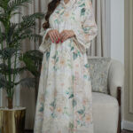 ⁦جلابية تركواز مورده بتيفاني⁩ - الصورة ⁦5⁩