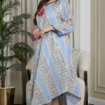 ⁦جلابيه سماوي بترتر على شكل خطوط⁩ - الصورة ⁦8⁩