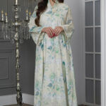 ⁦جلابية مشجره بورد تركواز⁩ - الصورة ⁦3⁩