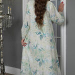 ⁦جلابية مشجره بورد تركواز⁩ - الصورة ⁦5⁩