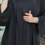 ⁦عبايه كلوش نواعم بشريط شك⁩ - الصورة ⁦5⁩