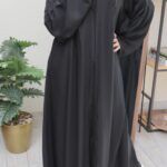 ⁦عبايه كلوش نواعم بشريط شك⁩ - الصورة ⁦3⁩